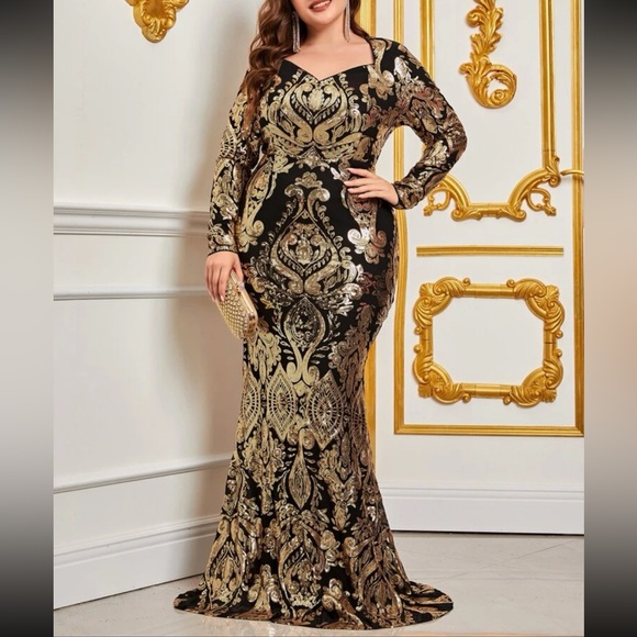 Luxe long sleeve party sequins dress - Picture 6 of 12